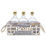 Baja Beach Vintage Carrier With 3 Bottles – Nautical Decor