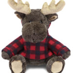 Moose – Super Soft Plush With Red Plaid Hoodie