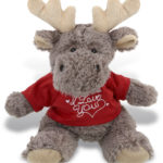 Sitting Moose With Grey Hooded Sweater – Super Soft Plush