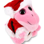 Small Pink Dinosaur – Santa Sparkle Eyes Plush