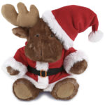 Brown Sitting Moose – Santa Super Soft Plush