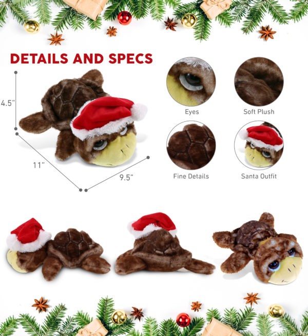 Brown Sea Turtle Large - Santa Super Soft Plush - Image 2