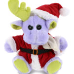 Sitting Purple Moose W/Scarf – Santa Super Soft Plush