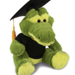 Sitting Green Alligator With Graduation Dress Up Set – Super-Soft Plush
