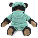 Black Bear With Doctor Dress Up Set – Super Soft Plush With Red Plaid Hoodie
