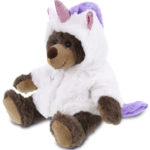 Brown Bear With Unicorn Dress Up Set – Super Soft Plush With Red Plaid Hoodie