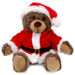 Brown Bear With Santa Dress Up Set – Super Soft Plush With Red Plaid Hoodie