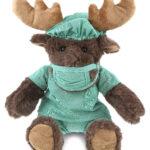 Moose With Doctor Dress Up Set – Super Soft Plush With Red Plaid Hoodie