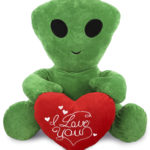 Alien 24″ With Valentine Heart Plush – Xl Plush