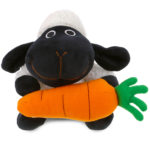 Black Nose Sheep With Carrot Plush – 6″ Plush