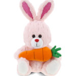 Rose Gold Bunny With Carrot Plush – Sparkling Plush