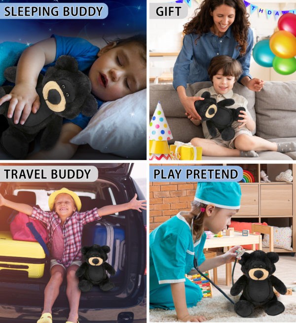 Black Bear 9" - Super-Soft Plush - Image 4