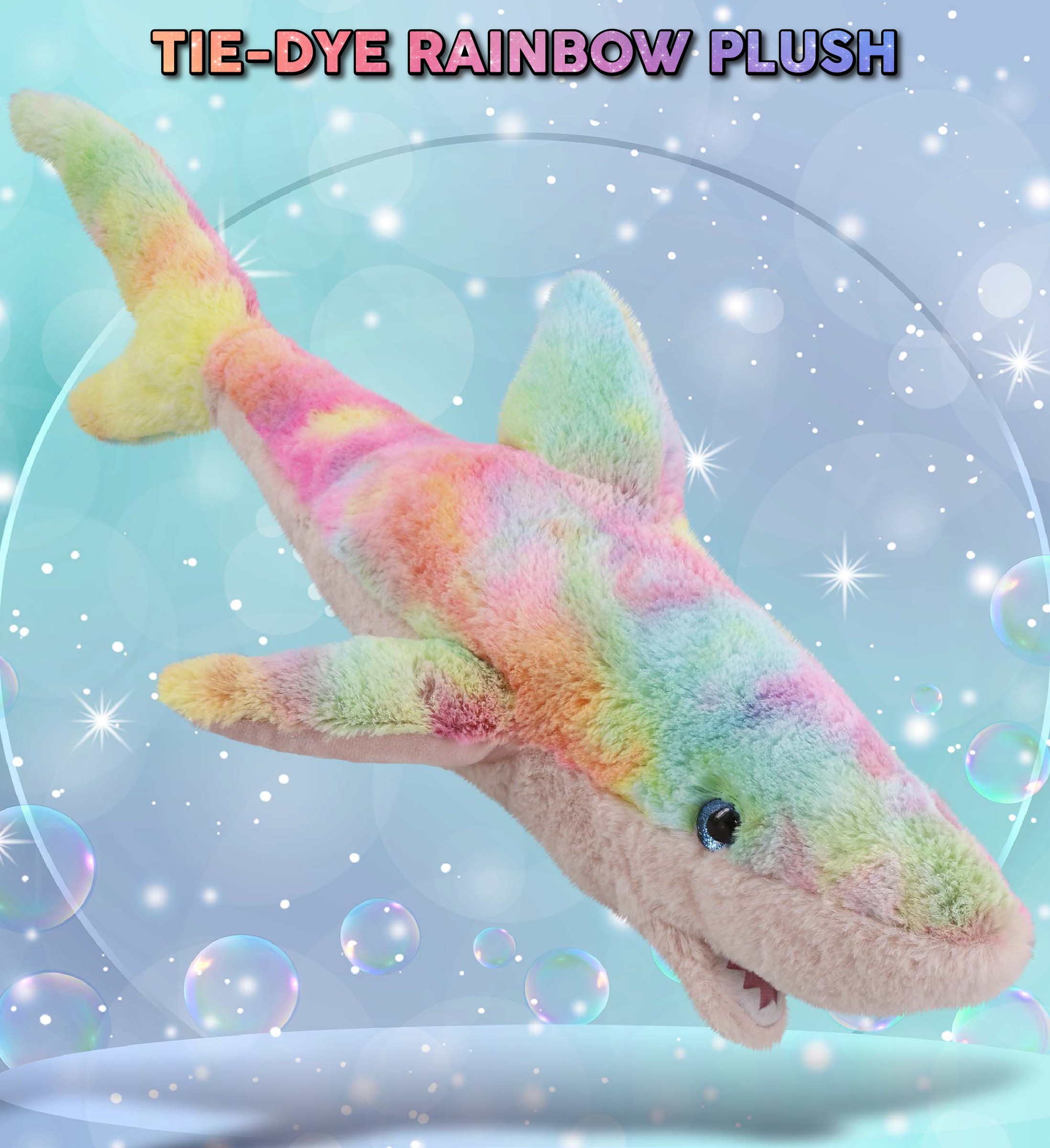 Rainbow Shark Large 23 Super Soft Plush CoTa Global