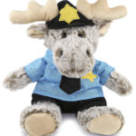 Sitting Moose With Brown Hooded Sweater – Super Soft Plush