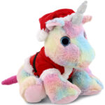 Floppy Rainbow Unicorn With Santa Dress Up Set – Super-Soft Plush