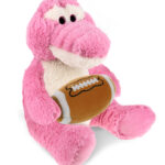 Sitting Pink Alligator With Football Plush – Super-Soft Plush