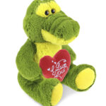 Sitting Green Alligator With I Love You Heart Plush – Super-Soft Plush