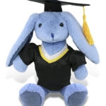 Baby Blue Rabbit 8″ With Graduation Dress Up Set  – Super-Soft Plush