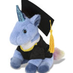Blue Unicorn 9″ With Graduation Dress Up Set  – Super-Soft Plush