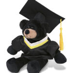 Long Leg Black Bear 10.5″ With Graduation Dress Up Set  – Super-Soft Plush