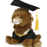 Squat Lion 8″ With Graduation Dress Up Set  – Super-Soft Plush