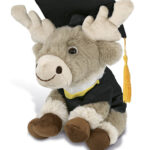 Squat Reindeer 8.5″ With Graduation Dress Up Set  – Super-Soft Plush