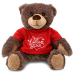 Brown Bear With I Love You Shirt – Super Soft Plush With Red Plaid Hoodie