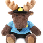 Moose With Police Dress Up Set – Super Soft Plush With Red Plaid Hoodie