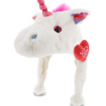 White Unicorn With Valentine Heart Plush – Super Soft Plush Hat
