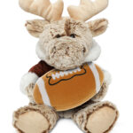 Sitting Moose With Brown Hooded Sweater – Super Soft Plush