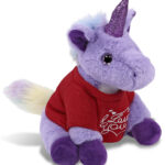 Purple Unicorn 9″ With I Love You Shirt  – Super-Soft Plush