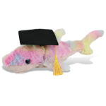 Rainbow Shark Small 14″ With Graduation Dress Up Set  – Super-Soft Plush