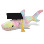 Rainbow Shark Large 23″ With Graduation Dress Up Set  – Super-Soft Plush
