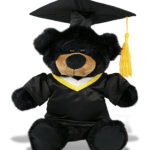 Black Bear 9″ With Graduation Dress Up Set  – Super-Soft Plush