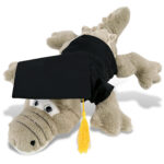 Grey Alligator Large 17″ With Graduation Dress Up Set  – Super-Soft Plush