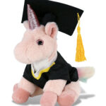 Pink Unicorn 9″ With Graduation Dress Up Set  – Super-Soft Plush