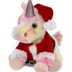 Rainbow Unicorn 9″ With Santa Dress Up Set  – Super-Soft Plush