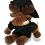 Long Leg Moose 10.5″ With Graduation Dress Up Set  – Super-Soft Plush
