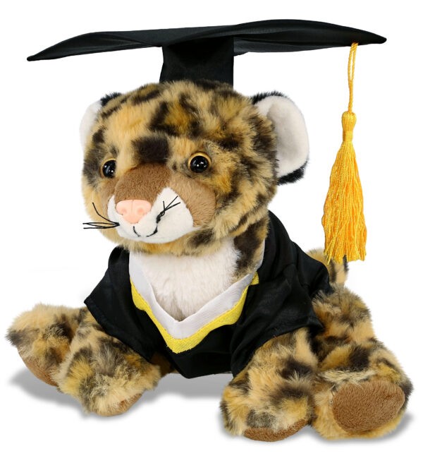 Squat Leopard 8" With Graduation Dress Up Set  - Super-Soft Plush
