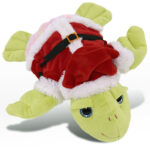 Rainbow Green Sea Turtle 10″ With Santa Dress Up Set  – Super-Soft Plush