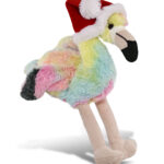 Rainbow Flamingo 8″ With Santa Dress Up Set  – Super-Soft Plush