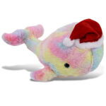 Rainbow Whale Xl 15″ With Santa Dress Up Set  – Super-Soft Plush