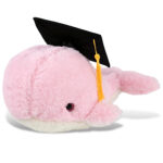 Pink Whale Large 13″ With Graduation Dress Up Set  – Super-Soft Plush