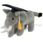 Standing Elephant 7.5″ With Graduation Dress Up Set  – Super-Soft Plush
