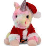 Rainbow Unicorn 9″ With Santa Dress Up Set  – Super-Soft Plush