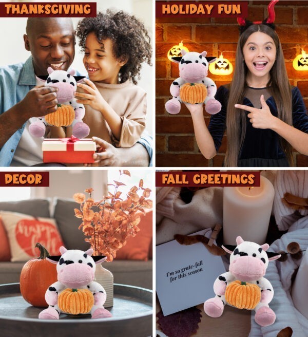 Cow Plush With Pumpkin Plush - Image 3