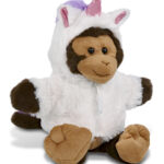 Monkey 9″ With Unicorn Dress Up Set  – Super-Soft Plush