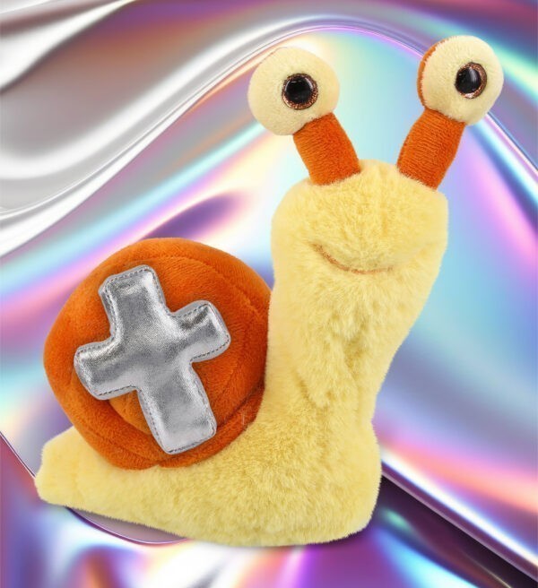Orange Snail Small 5.5" With Cross Plush - Super-Soft Plush - Image 4