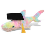 Rainbow Shark Large 23″ With Graduation Dress Up Set  – Super-Soft Plush