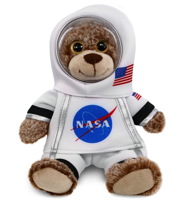 Sitting Brown Bear Plush With Astronaut Dress Up - Super Soft Plush